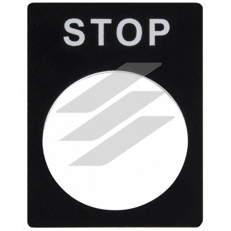 Табличка маркувальна STOP чорна для кнопок XB2, Аско-Укрем